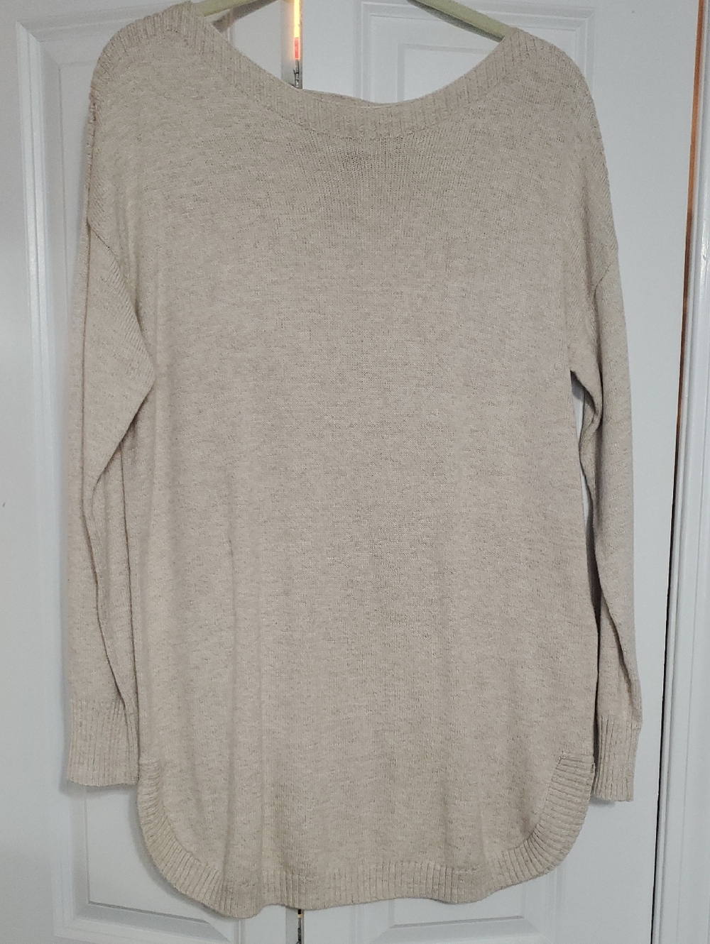 Old Navy Beige Ribbed Knit Tunic Sweater